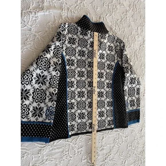 Icelandic Design Wool Blend Full Zip Sweater Pockets #53892 Ladies XL - Picture 4 of 12